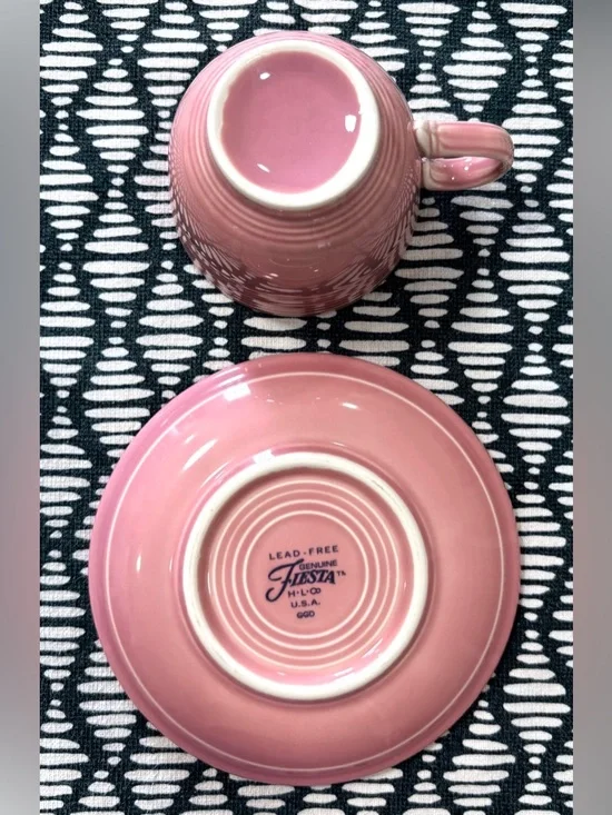 Fiestaware Peony Tea Cup and Saucer Set - Picture 5 of 5